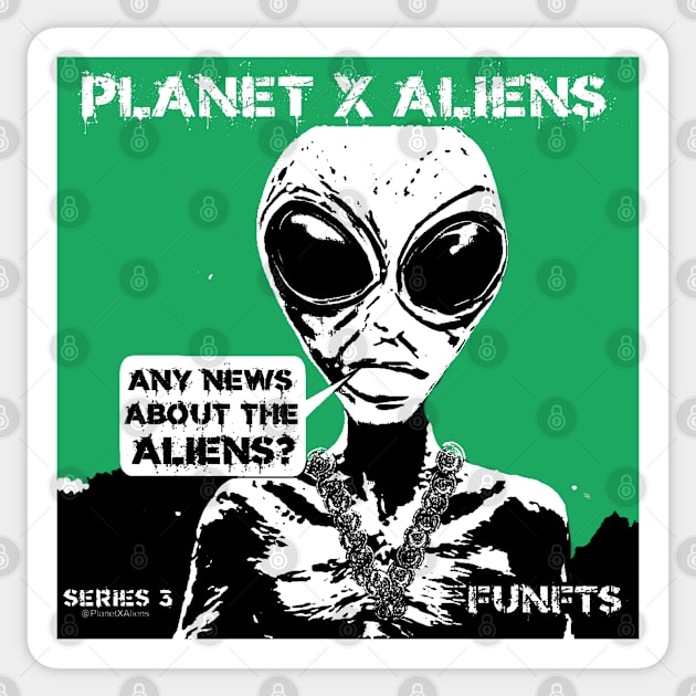 Cool 80's Retro Alien Sci Fi Sticker by PlanetMonkey